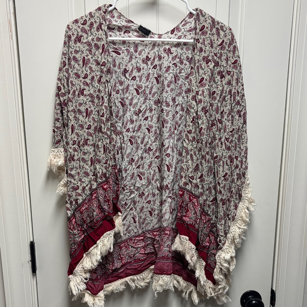 Paisley Fringe Kimono Cardigan